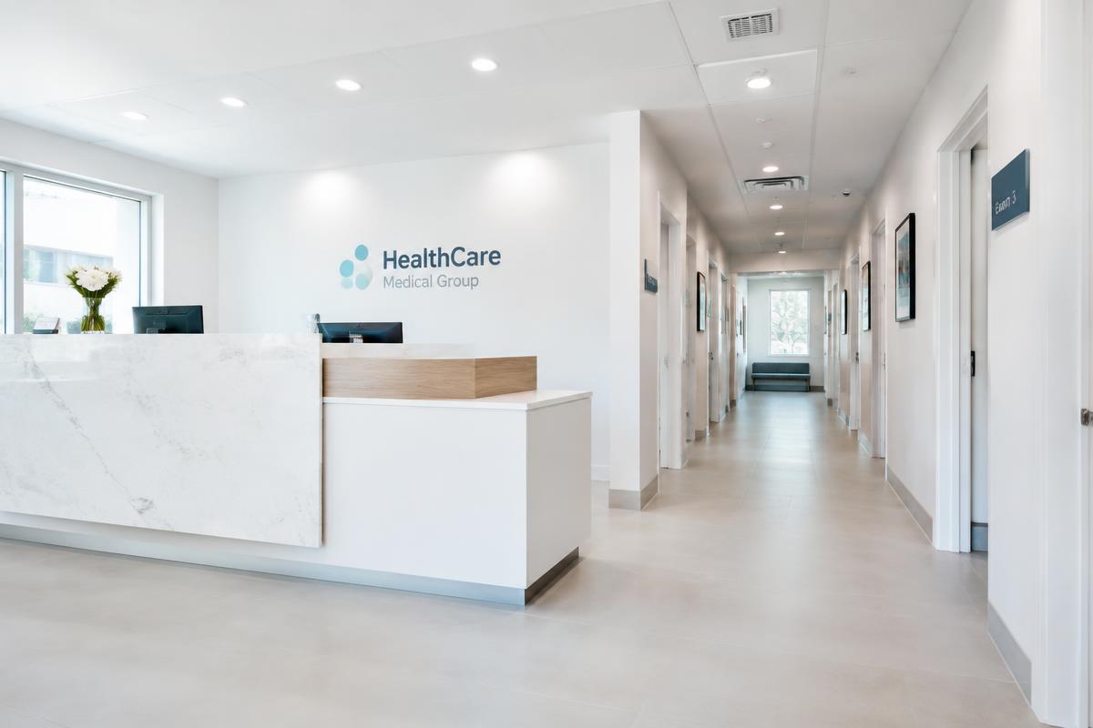 Clean medical clinic reception